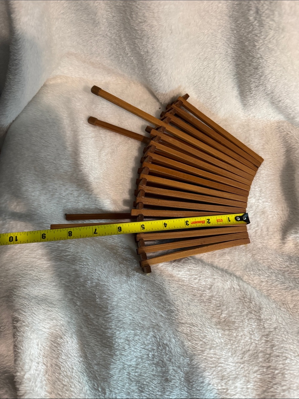 Vintage Mid-Century Slatted Wood Folding Fruit Basket - Picture 6 of 6